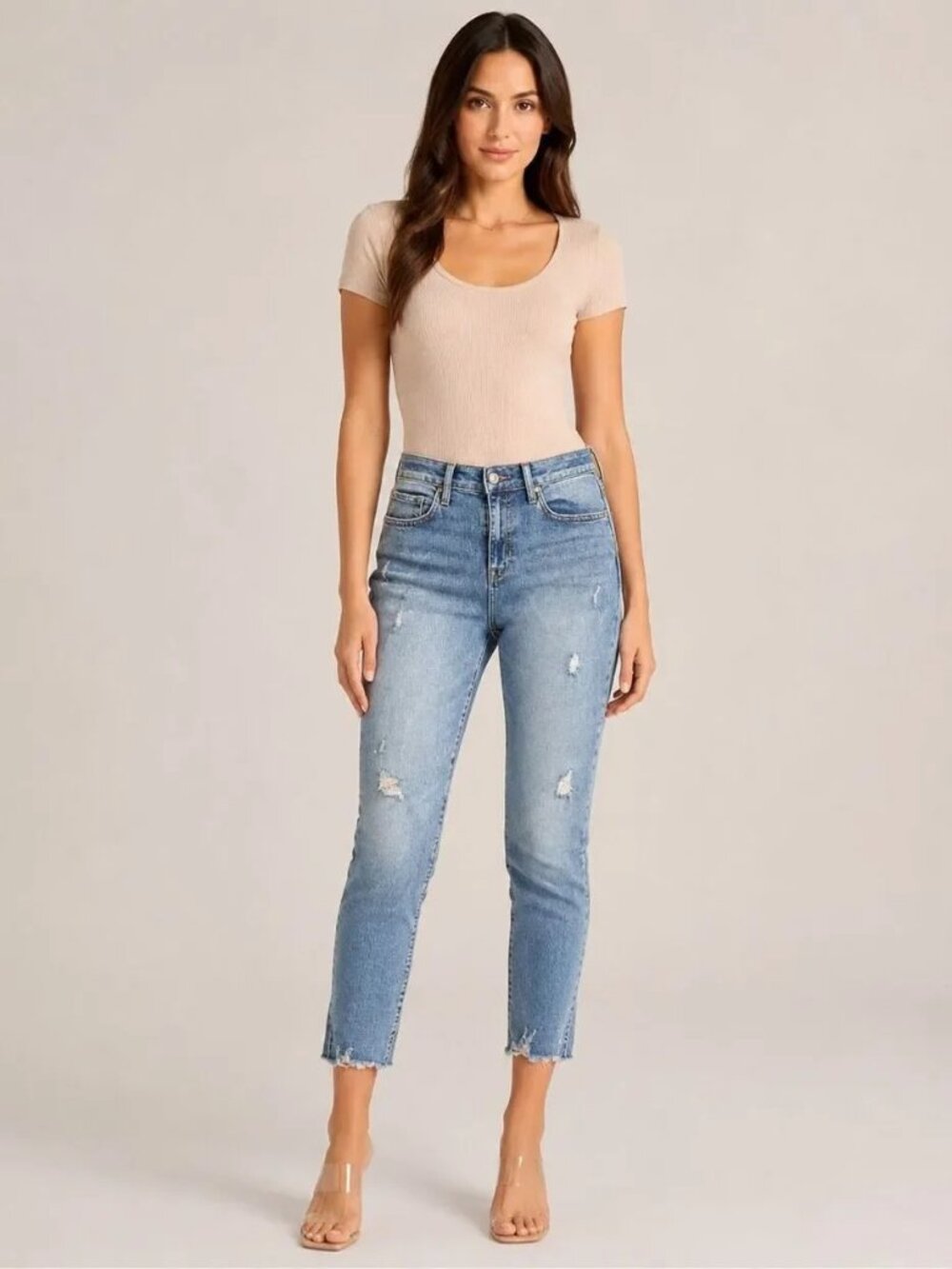 NWT Nicole Miller SOHO High Rise Ankle Skinny Medium Blue size- 12